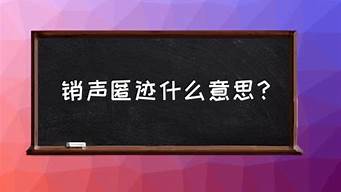 销声匿迹是什么意思解释词语是什么_销声匿